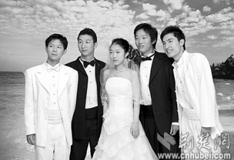 4名阳光男孩与癌症女同拍最美婚纱照