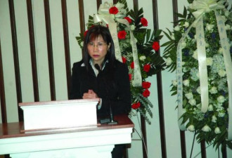 被枪杀的中国留学生陈植渊追悼会现场