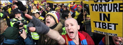 伦敦声援西藏抗议（22/03/2008）