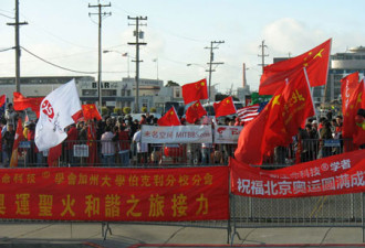 大对决：旧金山奥运火炬传递即时图片