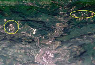 日本发布北川震后破坏情况的卫星照片