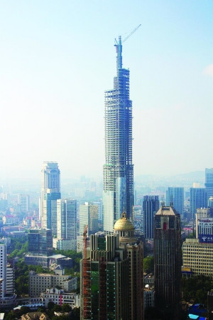 450米世界第七高楼在南京封顶(图)