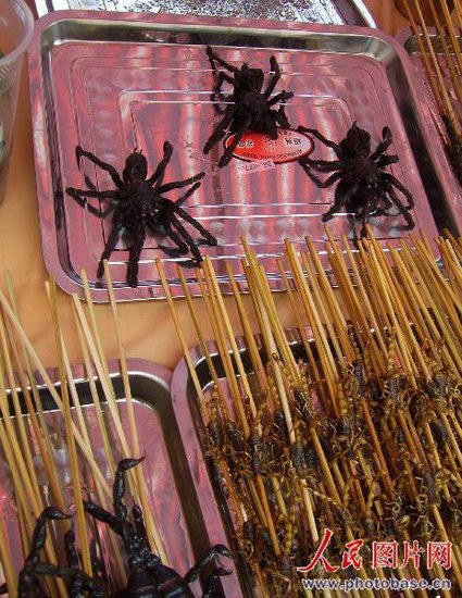 组图：昆虫宴亮相美食节蜘蛛蜈蚣蝎子上餐桌