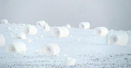 美国男子拍下自然界罕见雪卷奇景(组图)