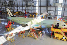 中国天津制造首架空客A320下月试飞