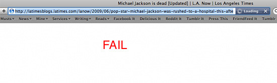 迈克尔-杰克逊病逝消息导致多家网站瘫痪(组图)
