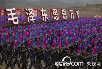 国庆游行　清华学生组毛泽东思想方阵