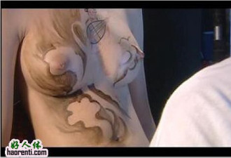 美女裸体上作画 广东举办人体彩绘大赛