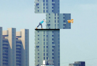 绝妙:14个建筑外墙上的创意平面广告