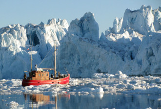 可怕的温室效应:北极冰川融化的照片