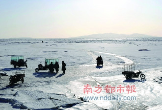 中国北方遭遇严重冰灾 半个渤海结冰