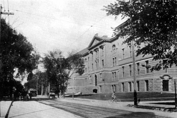 New Science Buildings and College Street (Mining Building, University of Toronto)