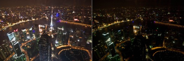 2009上海熄灯一小时全景对比