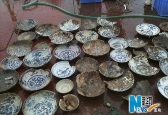 组图：打捞南澳一号大量珍贵古董出水