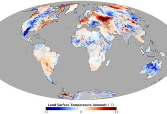 NASA七月上旬地球图：全球气温异常