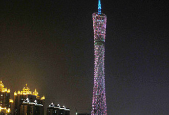 中国第一高塔 - 600米广州塔点亮灯光