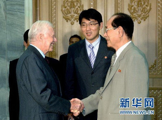 朝鲜领导人金永南会见美国前总统卡特(组图)