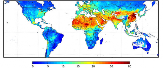 NASA发布全球空气质量地图 中国空气全球最差