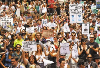 澳洲5万民众示威 呼吁政府支持阿桑奇