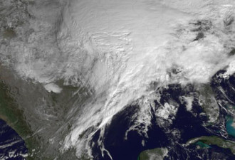 特大暴风雪袭击美加 卫星云图异常震撼