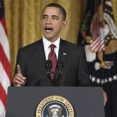 奥巴马总统周五在白宫发表针对利比亚的声明