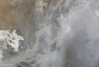 触目惊心：卫星拍摄灰棕色的华北平原
