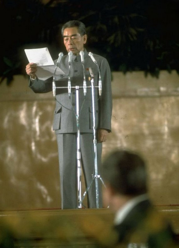 老照片：1972年尼克松访华中方盛大欢迎宴会（组图）