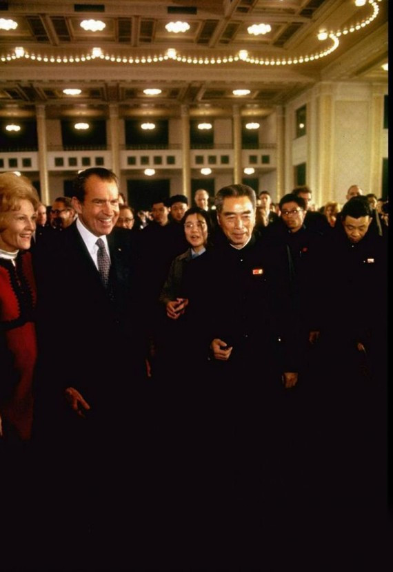 老照片：1972年尼克松访华中方盛大欢迎宴会（组图）