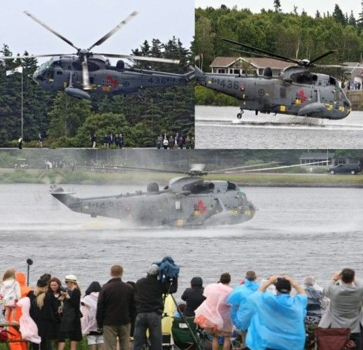 威廉熟练驾驶海王直升机，安全降落水面，训练官打100分