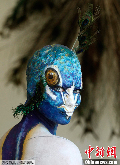 2011年7月1日，奥地利帕特沙赫，一年一度的世界人体彩绘艺术节在这里举行。