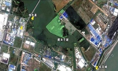 苹果供应商名幸电子毗邻南太子煳。公众环境研究中心供图,转自京华时报。