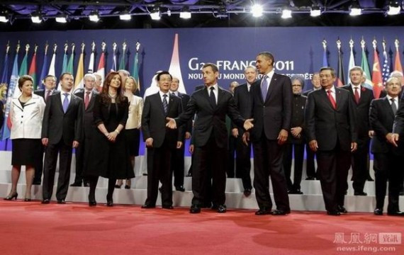 中国暗喜 G20领袖合影胡锦涛位置前移(图)