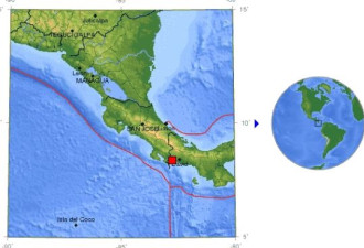 巴拿马哥斯达黎加边境发生5.0级地震
