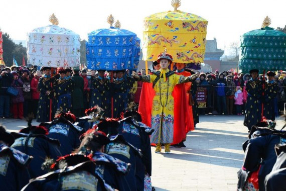 天坛举行祭天仪式 “皇帝”首次坐轿出席(高清组图)