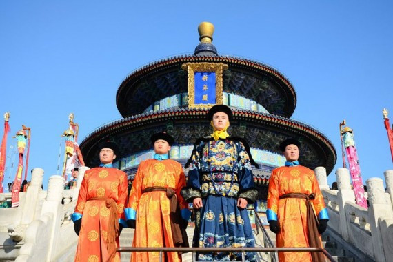 天坛举行祭天仪式 “皇帝”首次坐轿出席(高清组图)