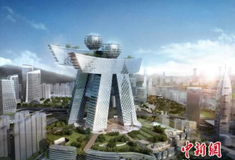 重庆将建一座外形酷似人人两字高楼
