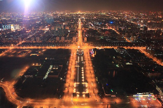 高清图：摄影家航拍传统的元宵节北京夜景