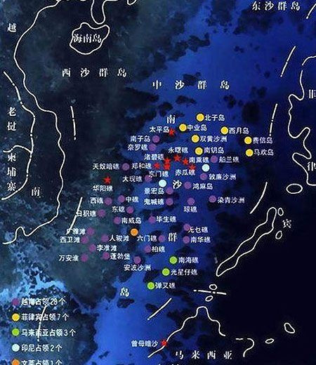 资料图：南沙群岛地图。