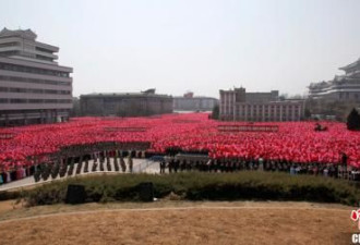 朝鲜6万人庆祝金日成金正日壁画落成