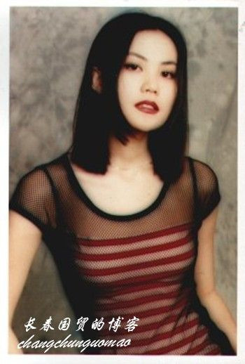 曝光一组王菲早年透视装写真(组图)