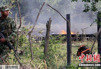 哥伦比亚空军一直升机坠毁 13人遇难