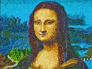 美艺术家用彩色糖豆复制《蒙娜丽莎》画作（图）