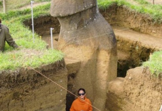 智利复活节岛巨像有身躯深埋于地下