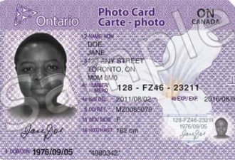 安省发放照片身分证 无驾照者可申请