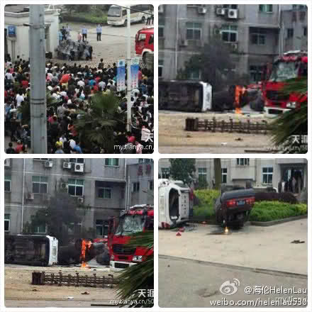 浙江逾万民工骚乱 冲击政府焚烧公务车 官方称仅200人(组图)