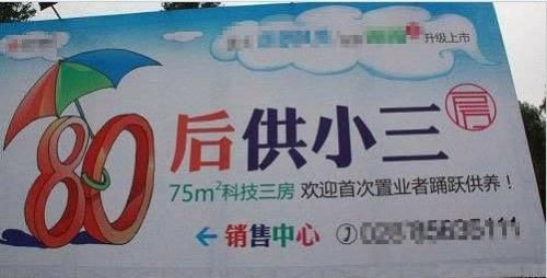 中国楼市的10大雷人创意广告:生态爱宅 享受高巢(组图)