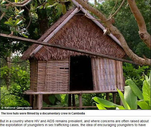柬埔寨奇特部落风俗：父亲为未成年女儿建性爱小屋(组图)