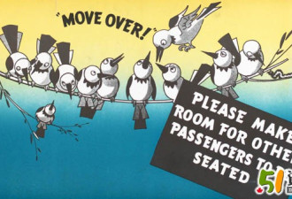 老照片：70年前TTC上的卡通公益广告