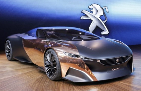 A Peugeot Onyx concep-car is displayed on media day at the Paris Mondial de l'Automobile