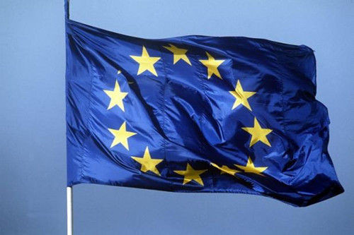图为欧盟会旗。